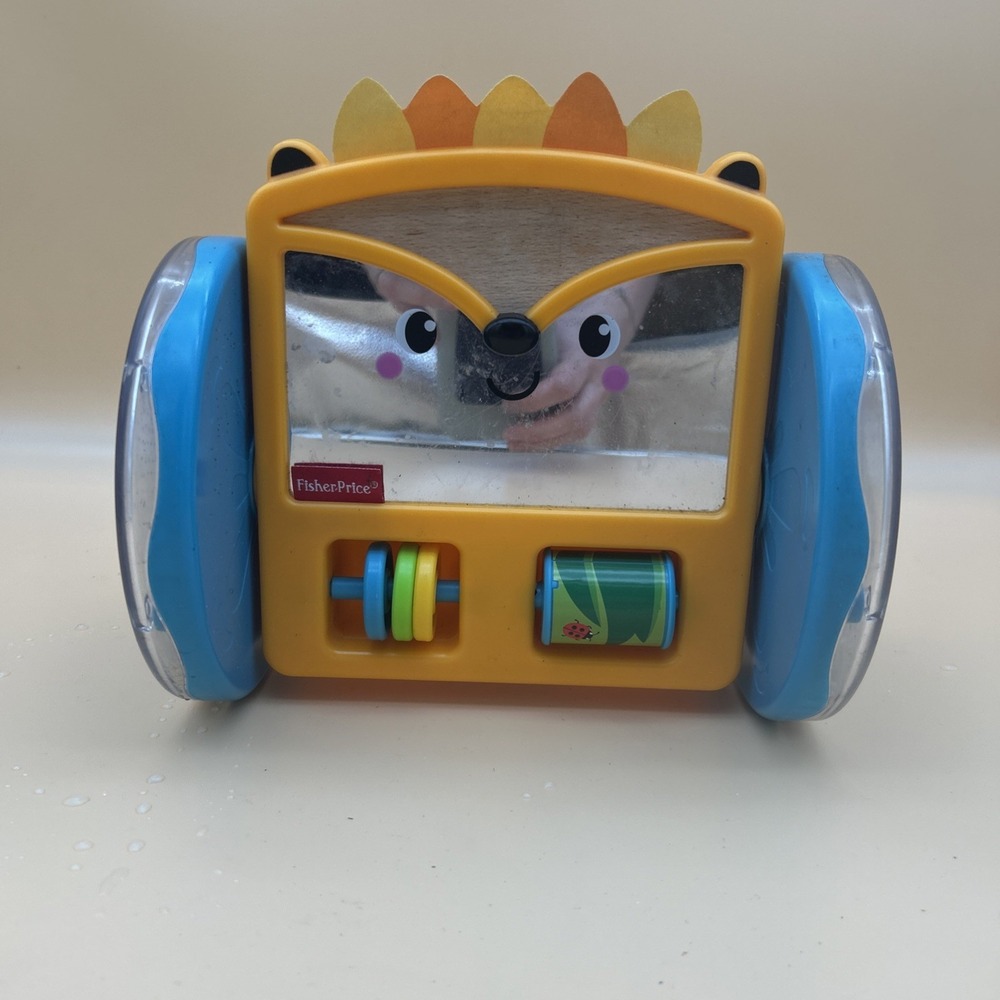 Fisher Price PLAY & CRAWL HEDGEHOG MIRROR Rolling Activity Sensory Toy.